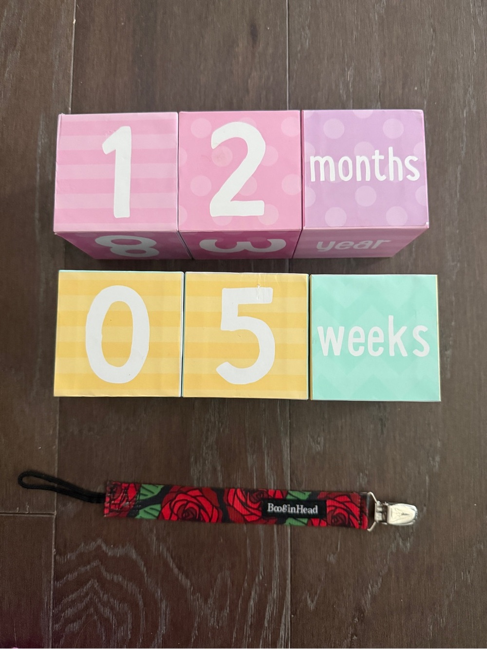 🌸Baby Milestone Blocks 2 Sets Pink, Yellow, Mint🌸 free pacifier clip included